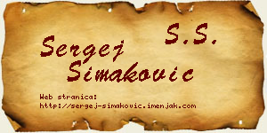 Sergej Simaković vizit kartica